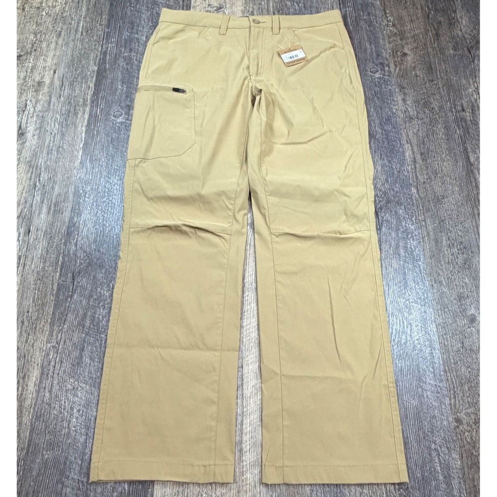 Eddie Bauer Rainier Pant Mens 36x32 Saddle Tan Stretch Hiking Outdoor 0358 NEW